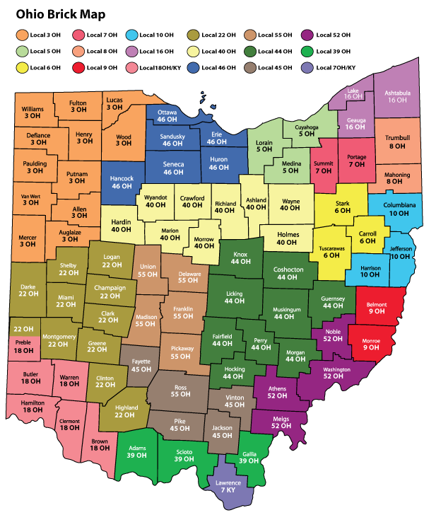 OH Bricklayers Jurisdiction map